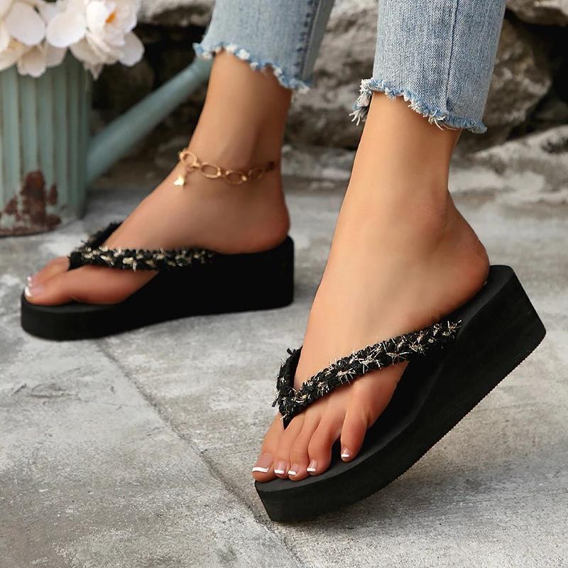 Fashion Summer Wedge Open Toe Slippers Woman New Platform Anti-Slip Big Size Slippers Women Light Outdoor Flip-Flops Slides Women