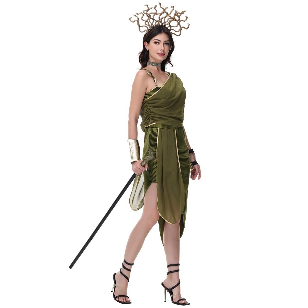 Ancient Egyptian Medusa Greek Muse Queen Cos Costume, Roman Performance Costume, Halloween Costume