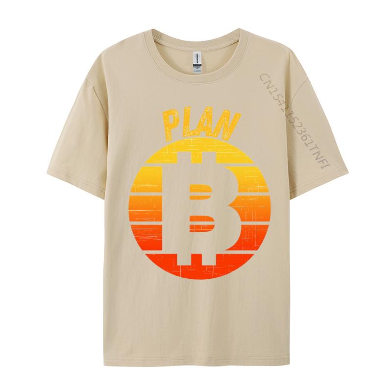 Plan Bitcoin Tshirt Pure Cotton Man Tops Shirts Camisa Normal TeeShirts 2024 Hot Sale Printed On Design