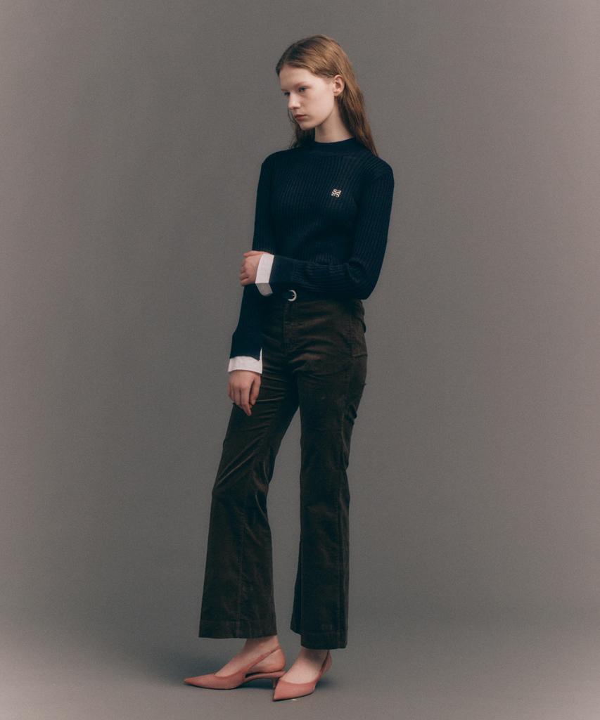 Seteo (W) Cuff Mock Neck Knit Black