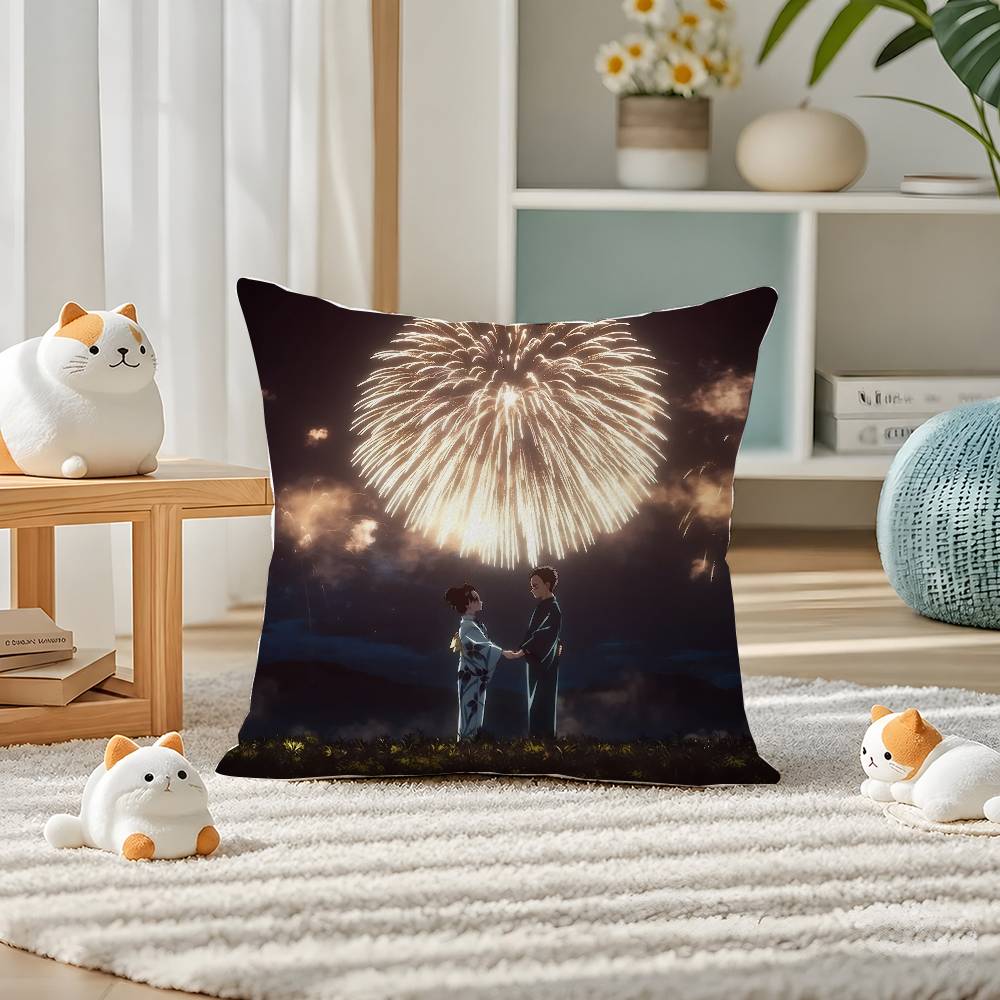 Demon Slayer Upper Moon Demons Anime Plush Pillow Cover Soft Short Plush Cushion Cover For Sofa Bedroom Home Decor Gift