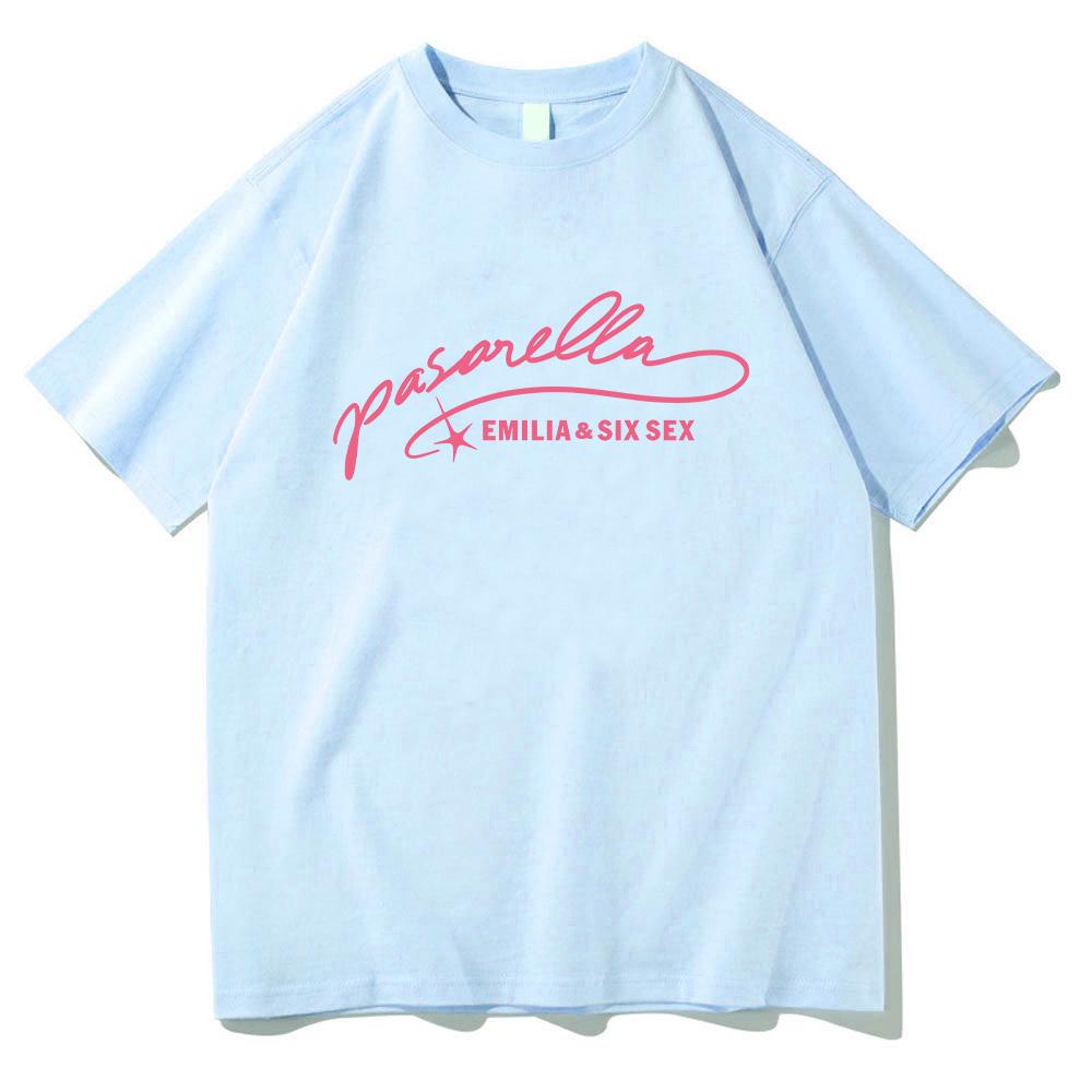EMILIA & SIX SEX Pasarella Top Shirt Emilia Mernes Merch Short Sleeve Women Casual Cotton Clothing Fashion Unisex Tee Y2k Tshirt