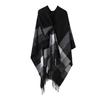 European & American Solid Color Imitation Cashmere Shawl Cape - Women's Autumn/Winter Warm Outerwear Scarf