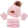 Baby Winter Knitted Hat Gloves Scarf Sets Boys Girls Warm Ear Protection Beanie Hat Gloves Knit Children'S Winter Accessories