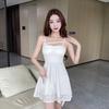 Summer new sexy pure desire hollow irregular suspender small black dress short thin a word dress women