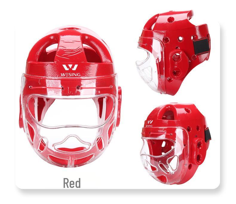 Jiuri Mountain Sports Karate & Taekwondo Helmet with Face Shield - Protective Gear for Training and Sanda