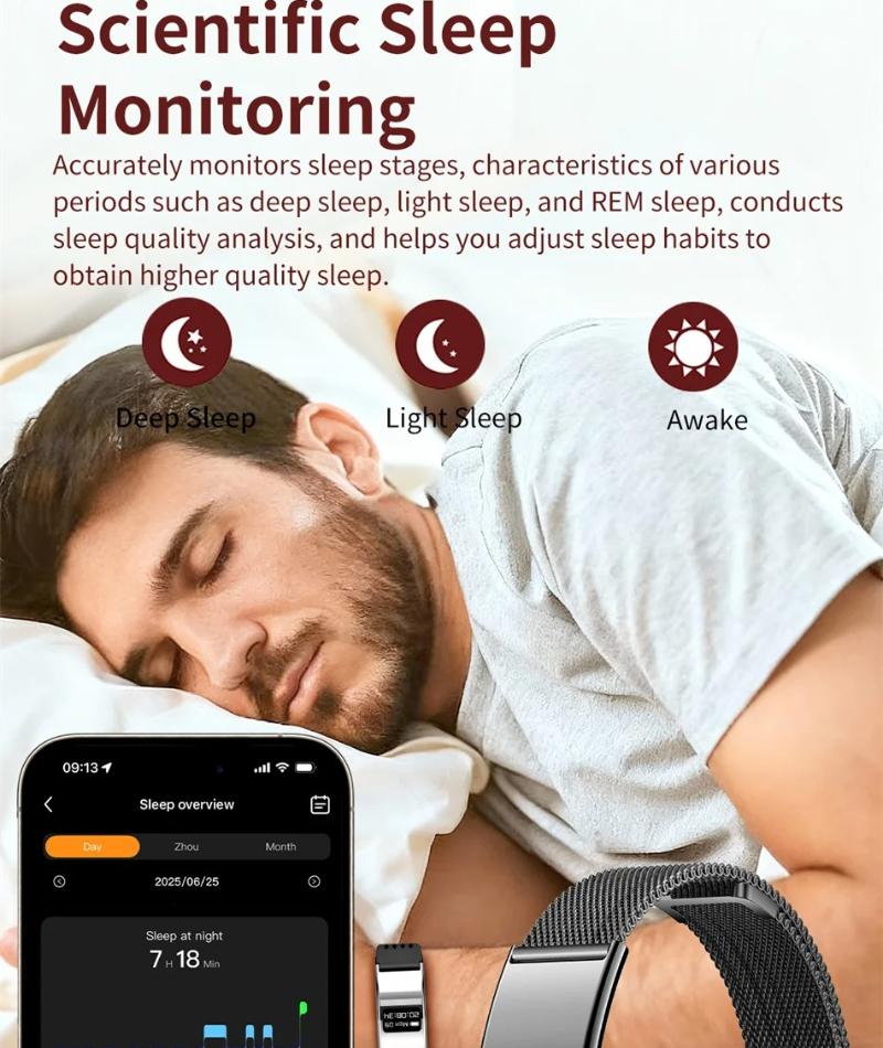 2026 Neues Smart-Armband für Damen und Herren Herzfrequenz-Schlafmonitor Gesundheits-Smart-Band Wasserdichter Sport-Schritt-Fitness-Tracker Smartwatch für Android IOS