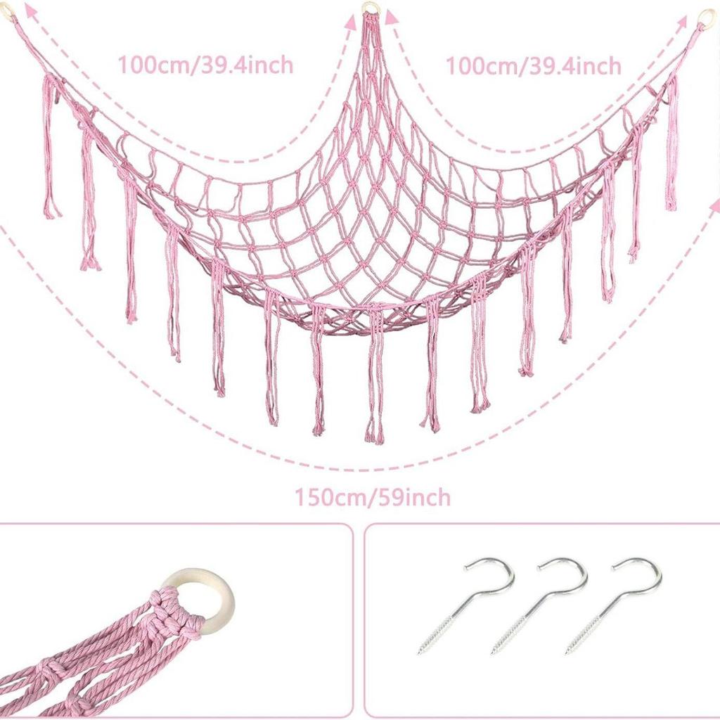 Cross-border Children's Handmade Cotton Rope Doll Storage Hammock