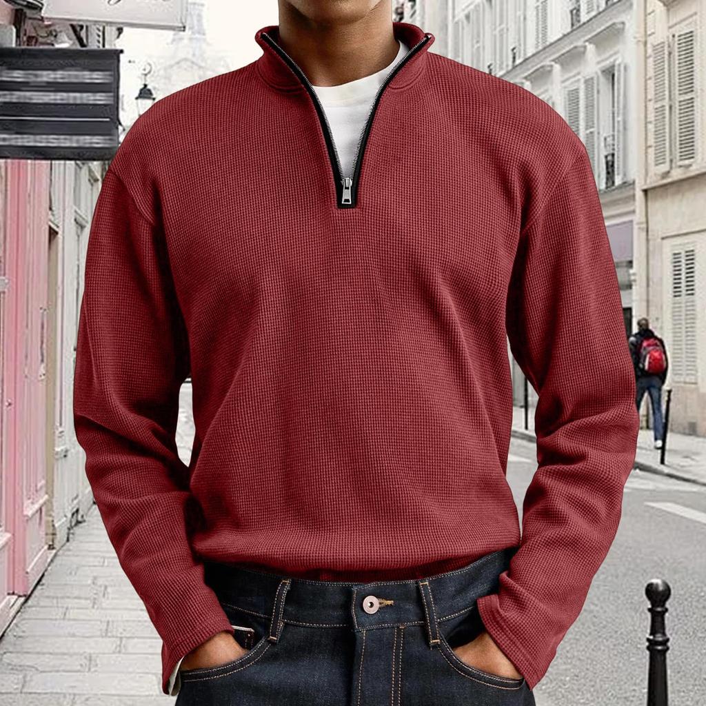 Men's Casual Pullover Lightweight Neck Sweatshirt Long Sleeve Shirts