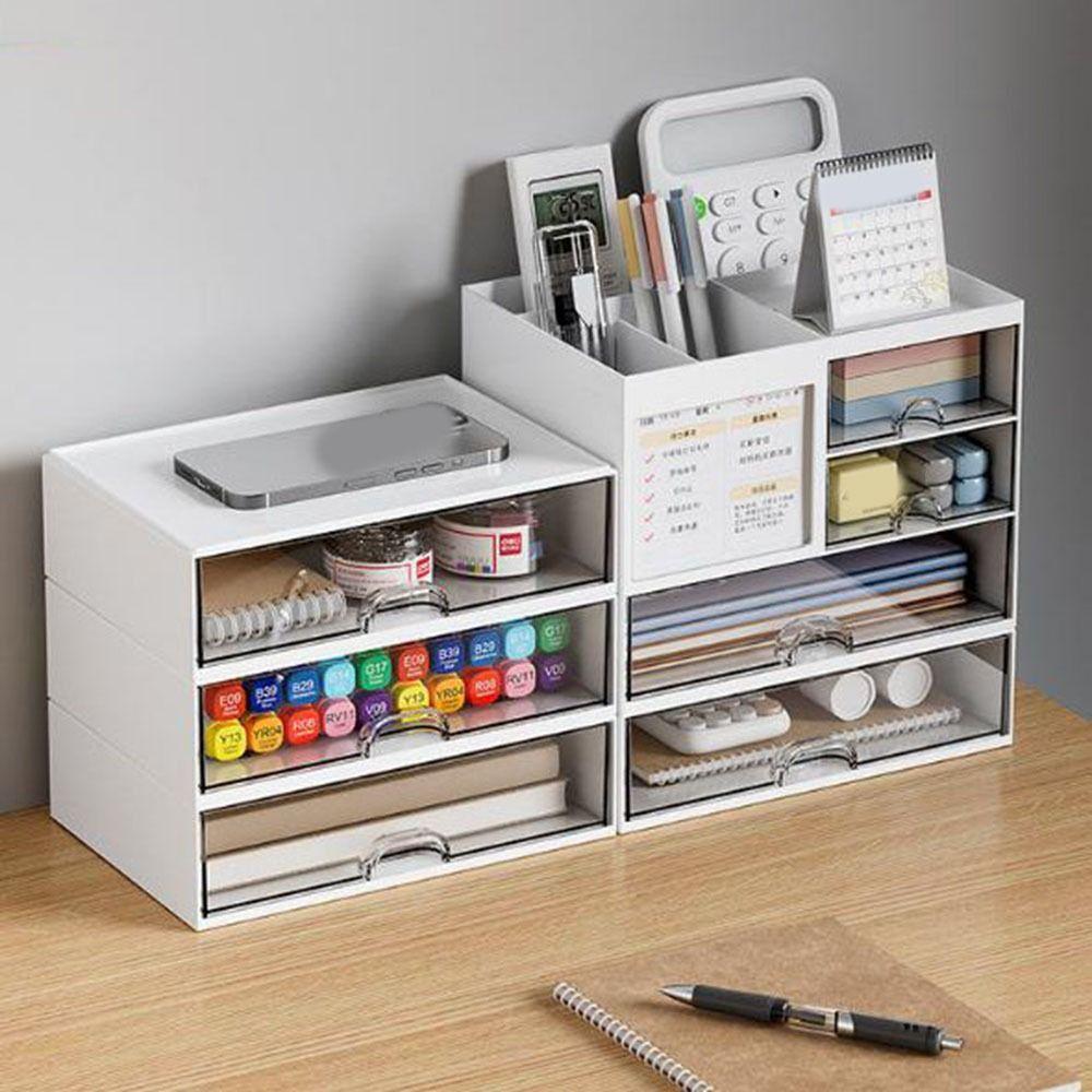 Reasonable Partition Drawer Storage Box Plastic Pen Holder Multipurpose Desk Organizer  School
