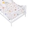 1:12 Scale Dollhouse Furniture Mini Bed Set Decorative Pillow Metal Frame Realistic Miniature Bed White Star Pattern