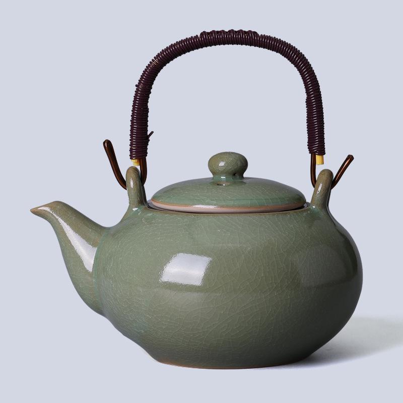 Japanese Gongfu Kiln-Glazed Ceramic Teapot with Filter