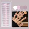 24pcs/set Pearl Glitter Fake Nail Strips Nail Stickers DIY Finished Wearable Manicure