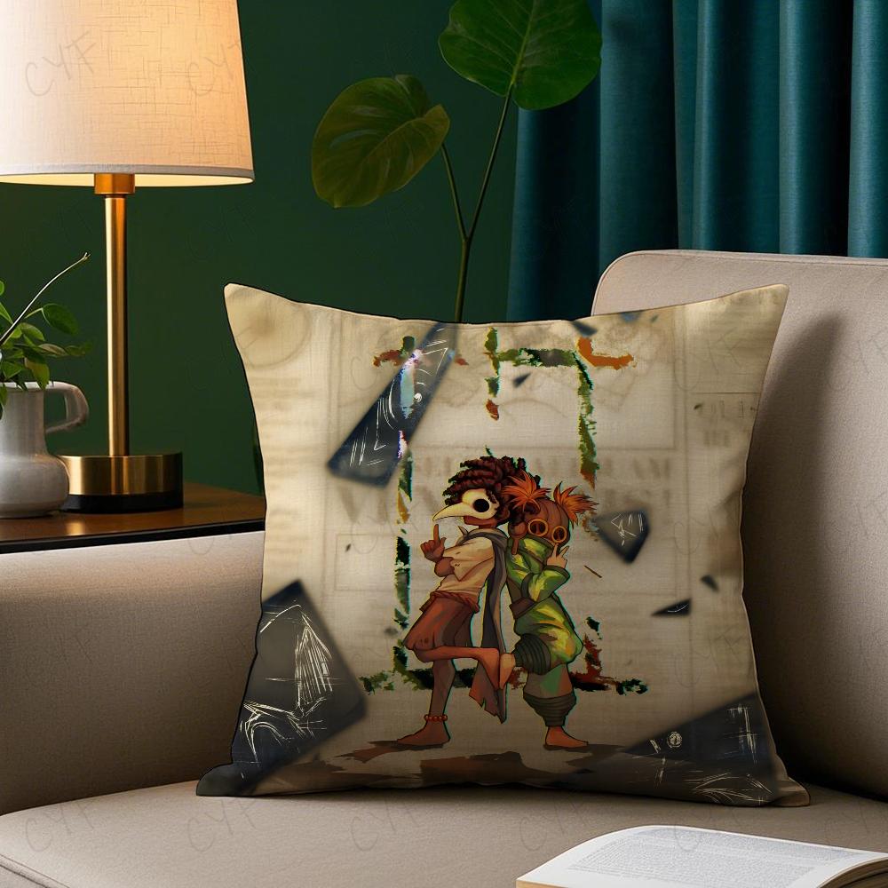Little Nightmares Anime Game Pillow Case Anti-Dustmite Pillowcase Invisible Zipper Silky Short Plush Sofa Cushion Cover