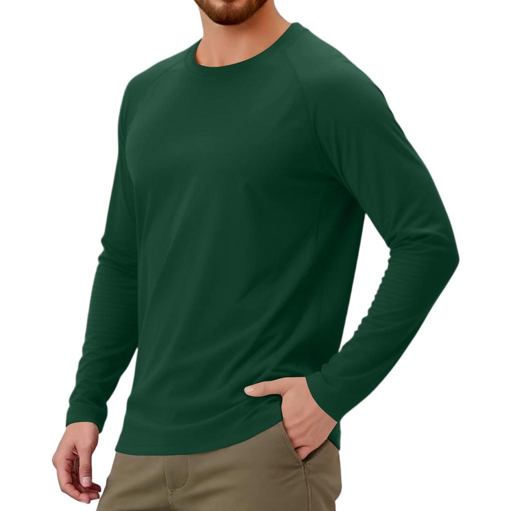 Men's Solid Color Raglan Long Sleeve Sports Top