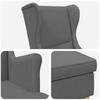 Armchair with Footstool 2 pcs Dark Grey Fabric