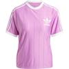 adidas Originals Adicolor Casual Striped Logo Short Sleeve T-Shirt Women Tops Purple IY7226