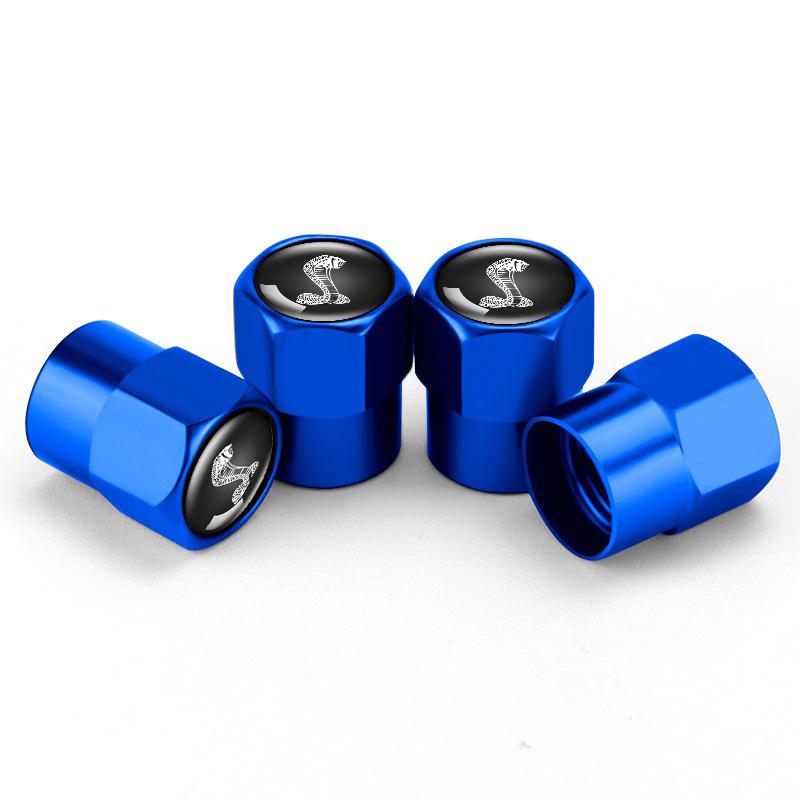 4PCS Car Emblem Metal Tire Valve Caps Tyre Dust Covers For Ford Mustang GT500 GT350 Focus Mk2 Mk3 Mk4 Fiesta Cobra Shelby Cobra