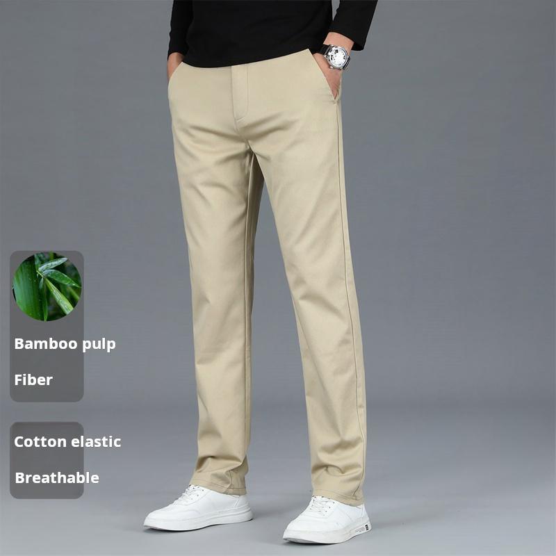 Four season comfortable men's casual pants without ironing