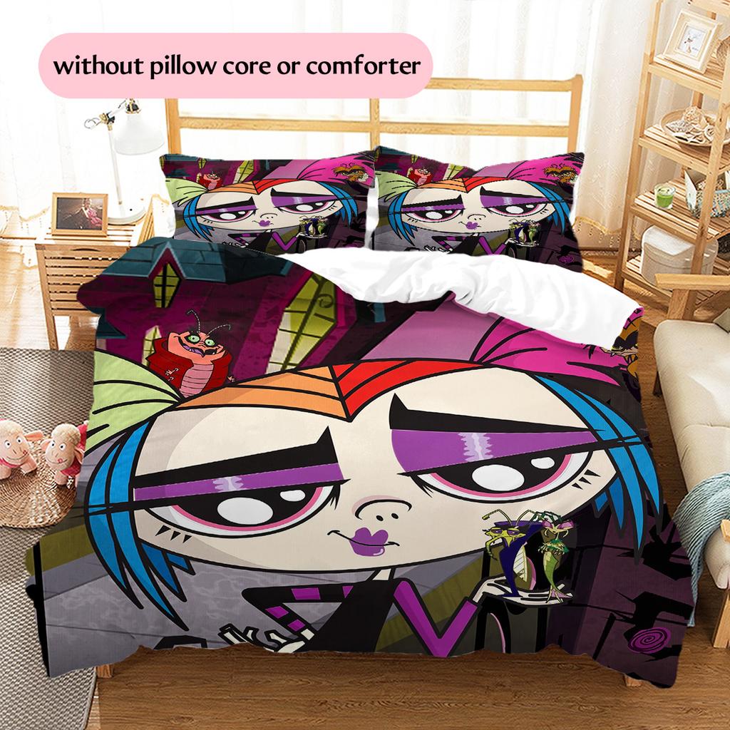 Little Bug Girl  Pattern Bedding Quilt Set  Home Decoration  Gift (1 * duvet cover + 2 * pillowcase  without core)