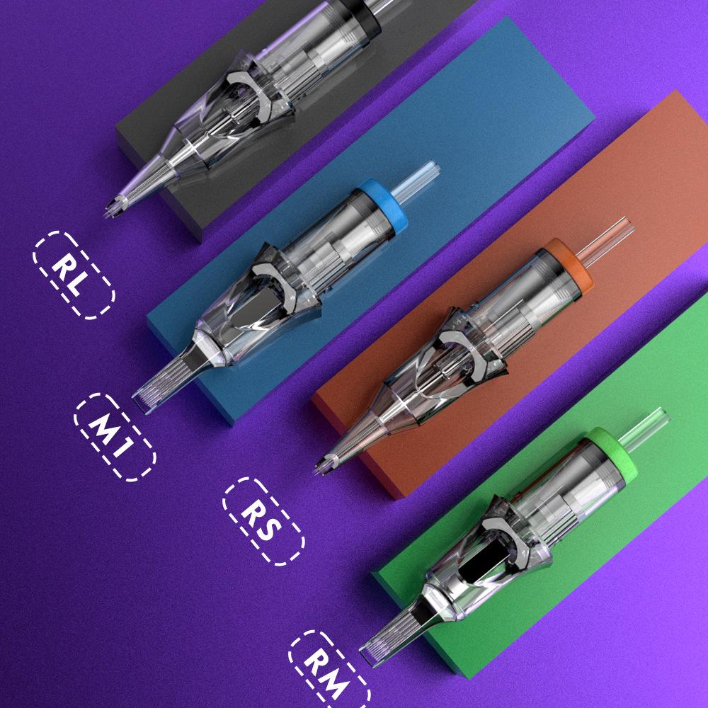 10 шт. одноразовых игл для татуировки - Интегрированные серые RS RL RM M1 Оборудование для татуировки 1203