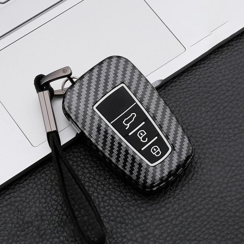 Carbon Fiber Auto Key Fob Case Cover Fit For Toyota C-Hr Chr Rav4 Rav 4 Corolla Camry Avalon Land Cruiser Prado Prius