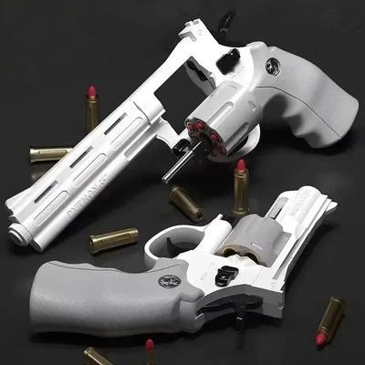 Revólver de liga longa bala macia pode ser disparada pistola menino simulação brinquedo pistola de repetição presentes para crianças
