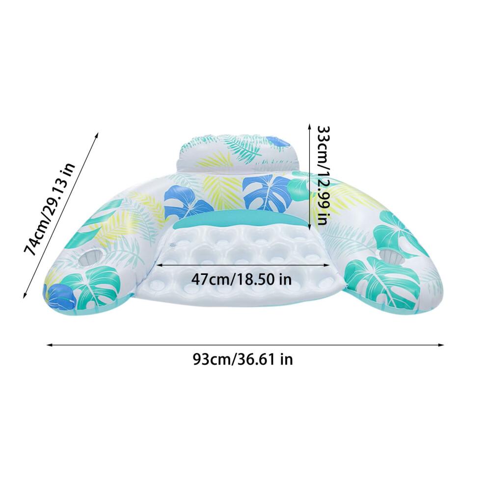 Fauteuil flottant gonflable en PVC avec porte-gobelets, ergonomique, capacité de 159 kg, pour la plage ou le lac – Idéal pour s'amuser en été