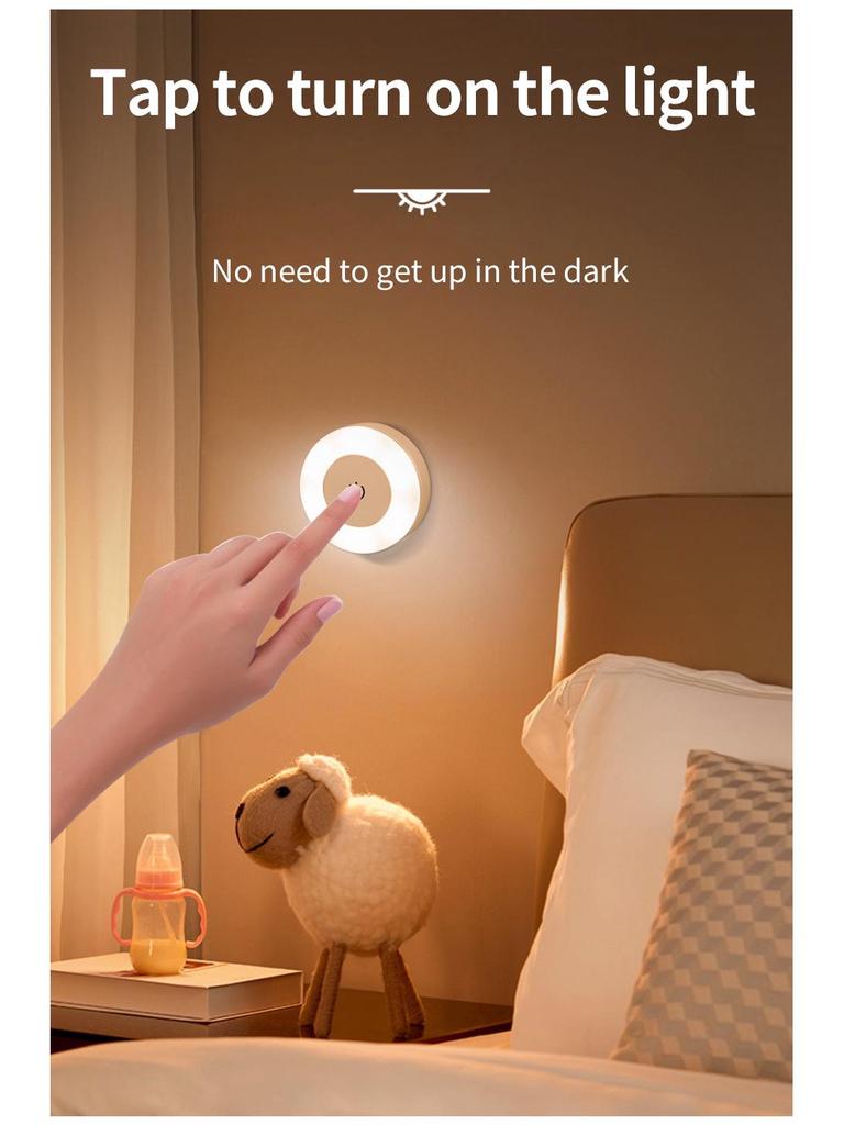 Touch-Sensing LED Night Light: Energy-Saving Bedside Lamp for Bedroom and Baby Feeding