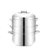 Thickened Stainless Steel Steamer Pot - 3-Layer, Non-Perforated, No Flavor Transfer, Energy-Saving Design for Cooking Rice.