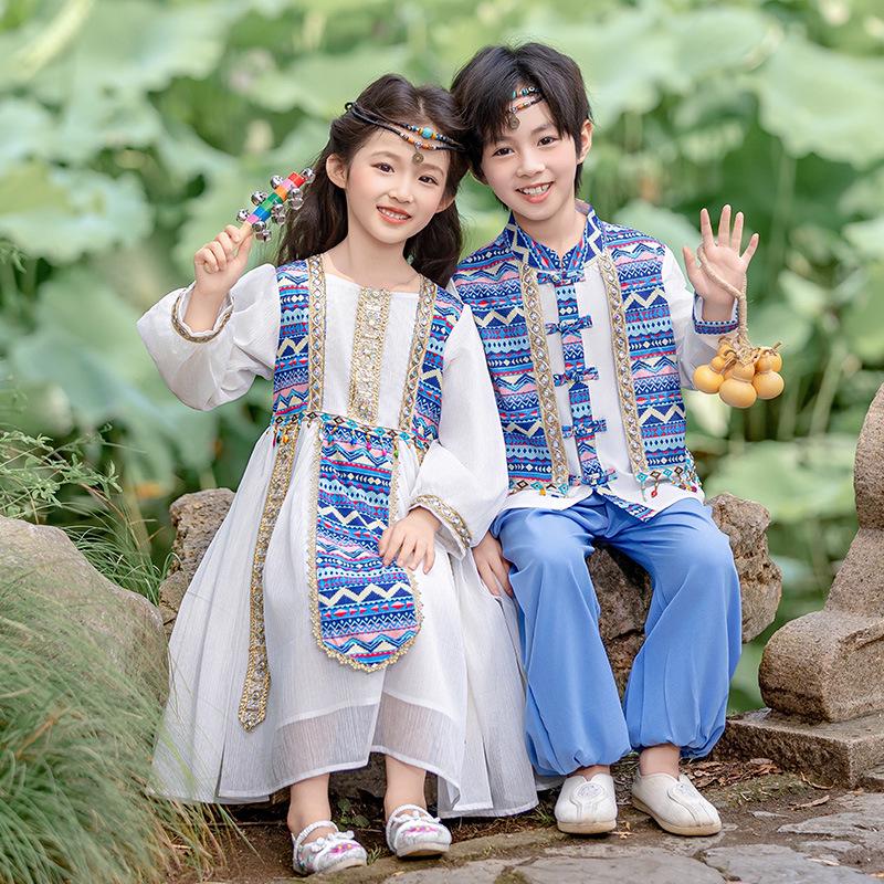 Children's Xinjiang-Inspired Dance Costume for Boys and Girls - Spring & Autumn, Mid-Autumn Festival & National Day