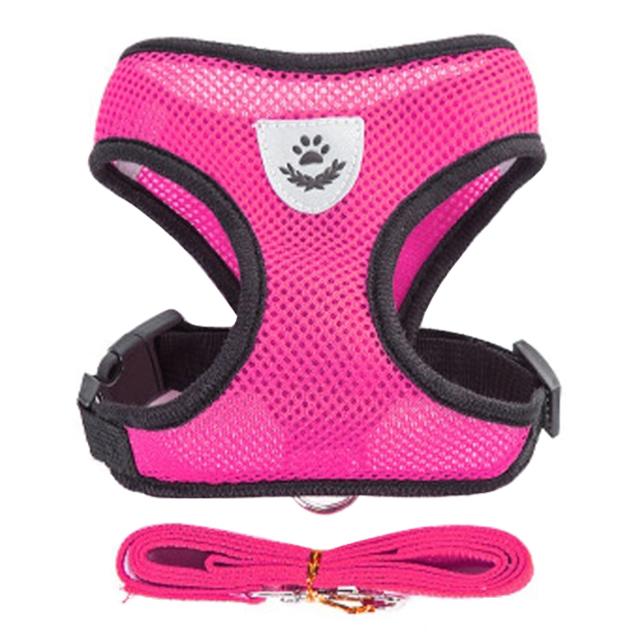 

Dogs Puppy Harness Collar Cat Dog Adjustable Vest Walking Lead Leash Soft Breathable Polyester Mesh Harness For Small Medium Pet S