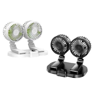 Dual Head 360° Rotation Cooling Fan USB Powered Fan 2 Wind Speed Adjustable