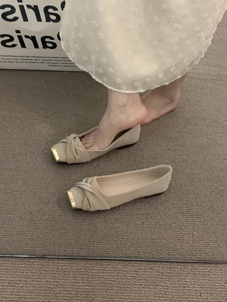 Flat-bottomed temperament gentle senior commuter single shoes women's shoes 2025 new spring French square head Mary Jane ladyshoes