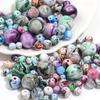30-100pcs 6/8/10/12/14mm Resin Beads Ink Painting Round Loose Spacer Beads For DIY Jewelry Making Bracelets Necklace Accessories