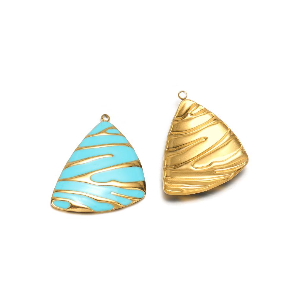 5pcs Stainless Steel Enamel Triangle Charms for DIY Jewelry Findings Necklace Pendant Bracelets Earrings Making Eardrop Supplies