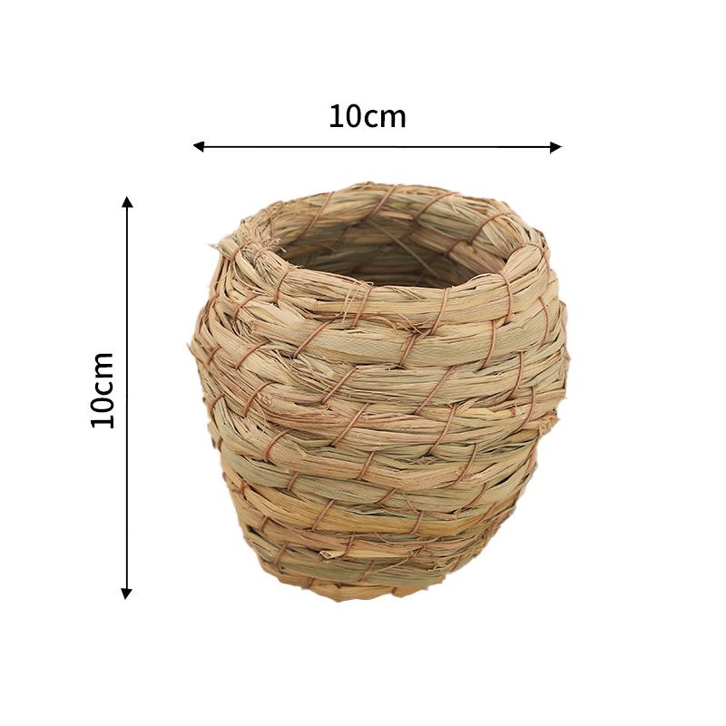 Hand Woven Straw Chicken Nest Bird Nest Bird Cage Quail Hatching Nest Can Be Hung for Landscaping Warmth Bird House Parrot Nest