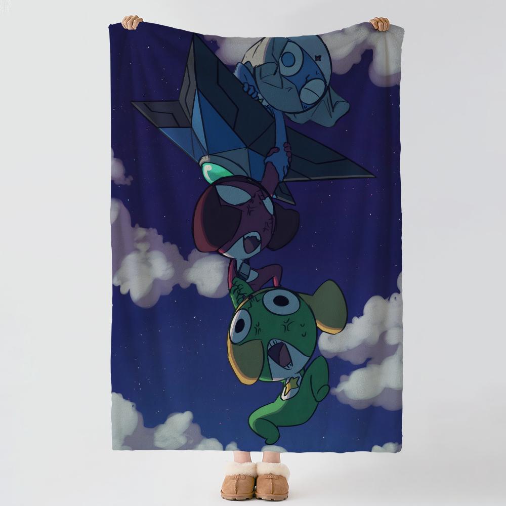 anime K-Keroro Gunso-o Throw Thick Comfort Flannel Quilt, Multi-scene Use Indoor Outdoor Daily Nap