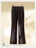 Women's High Waist Slimming PU Leather Flare Pants - Autumn/Winter 2024