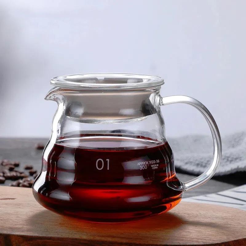 

Скляний набір для крапельного приготування кави з глечиком – Багаторазовий фільтр V60, Високий боросилікат, Японський стиль 300ML