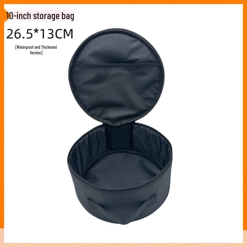 Round Folding Outdoor Fan & Makeup Storage Pouch for Camping