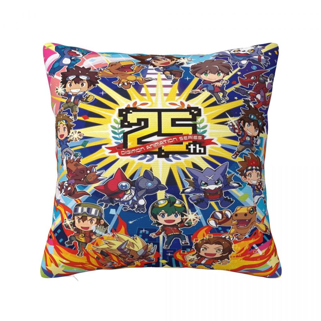 Stylish Bedroom Digital Monster Digimon Decoration Pillowcase Merch Pillow Cover Zipper Multi-Size