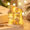 White Christmas Glowing Small House Resin Xmas House Ornament Cartoon Table Decorations  Home Decor