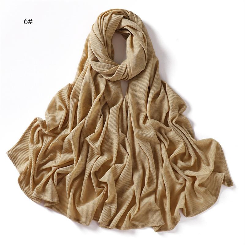 Einfacher Weicher Atmungsaktiver Ramadan Jersey Hijab Schal Wickeltuch Elastische Foulards Schal Arabischer Snood Islamischer Muslimischer Turban Stirnband 170*70cm