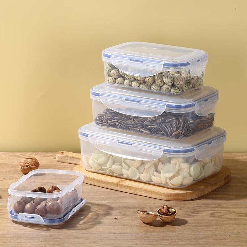 RuHan Rectangular Transparent Microwave & Refrigerator Food Storage Container Set (3 x 1900ml)