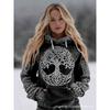 Womens Fleece Hoodie With 3D Cat Print Long Sleeve Thick Warm Sweatshirt Street Style Winter 2025