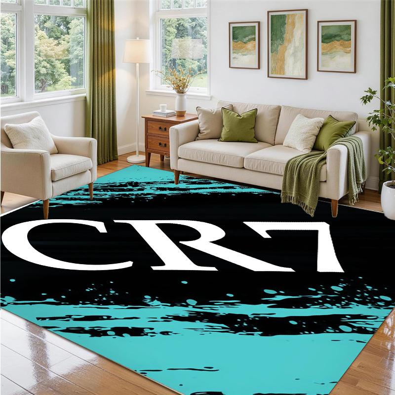 Cristiano Ronaldo Design Crystal Velvet Rug Soft Decorative Mat for Bedroom Entrance