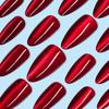 Cherry Red Cat Eyes Artificial Nails Finger Natural Unbreakable Nail Simple Wear for Women Nail Art Decoration