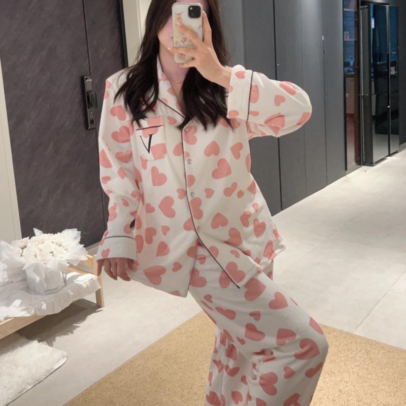 Damen Herz Korallenfleece Pyjama Set - Dick, Kuscheliges Samt für Herbst/Winter 2025