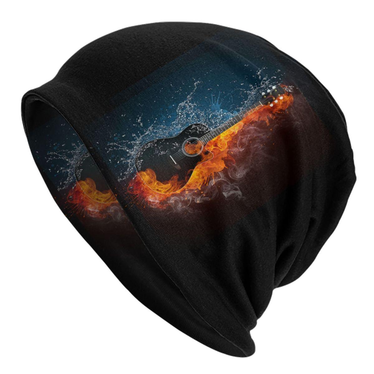 

Custom Music Notes In Fire And Water Bonnet Hats Cool Knitting Hat For Unisex WoUnisex Autumn Winter Warm Skullies Beanies Caps Beanies Cap